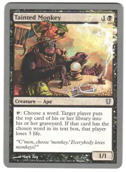 Magic_the_gathering Unhinged Tainted Monkey #64 2004,MTG,LP Common - Image 1