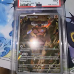 First Ever Pokemon TCG Landorus 131/086 Illustration Rare NM Sv: Black Bolt Psa9 - Image 1