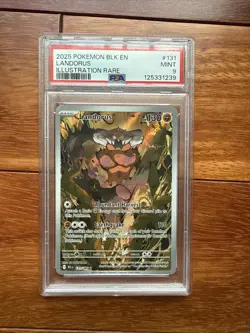 First Ever Pokemon TCG Landorus 131/086 Illustration Rare NM Sv: Black Bolt Psa9 - Image 1