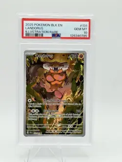 Pokemon TCG Landorus 131/086 Illustration Rare Sv: Black Bolt PSA 10 Low Pop - Image 1