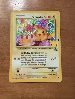 Birthday Pikachu 24 Holo Celebrations: Classic Collection - Pokemon Card - NM - Image 1