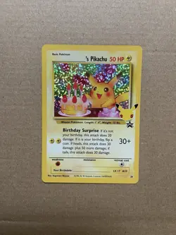 Birthday Pikachu 24 HOLO Celebrations Classic Collection 25th Pokemon Card NM - Image 1