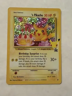 Birthday Pikachu 24 Holo Celebrations: Classic Collection - Pokemon Card - NM - Image 2