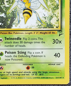 Beedrill - Base Set 2 - #21/130 - Rare Vintage Pokemon Card 1999 WOTC - Image 4