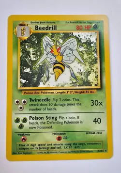 Pokemon WOTC Beedrill 21/130 Base Set 2 Non-Holo Rare LP/NM - Image 1