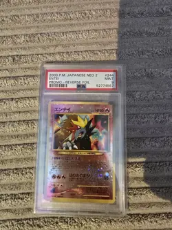2000 Pokemon Japanese Neo 2 Entei Promo #244 Reverse Foil Holo - PSA 9 MINT - Image 1