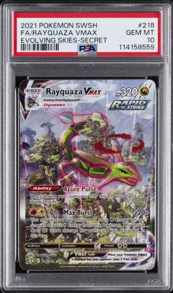 2021 POKEMON SWORD & SHIELD EVOLVING SKIES SECRET FULL ART/RAYQUAZA VMAX PSA 10 - Image 1