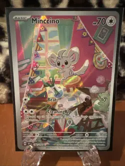 Pokemon TCG Minccino Holo Illustration Rare Card 182/162 Temporal Forces - Image 1