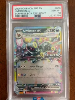 2025 POKEMON PRISMATIC EVOLUTIONS SURPRISE BOX EXCLUSIVE UMBREON EX PSA 10 - Image 1