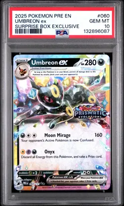 2025 POKEMON PRISMATIC EVOLUTIONS SURPRISE BOX EXCLUSIVE UMBREON EX PSA 10 - Image 1