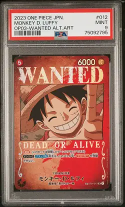 PSA 9 Monkey D. Luffy ST01-012 WANTED 2023 ONE PIECE Card Japanese - Image 1