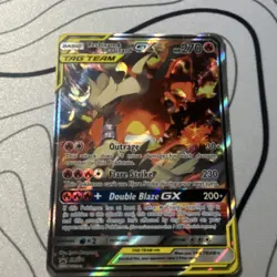 Pokemon Reshiram & Charizard GX Promo SM201 SM TAG TEAM Full Art Holo Card - Image 1