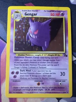 Gengar - 5/62 - Pokemon Fossil Unlimited Holo Rare Card WOTC - Image 1