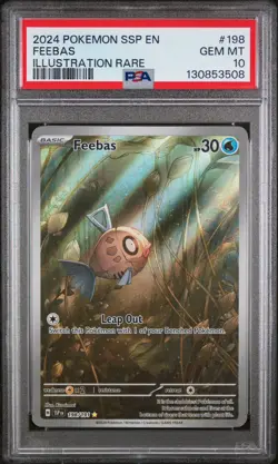 PSA 10 GEM MT Feebas 198/191 Surging Sparks Illustration Rare Holo Pokemon Card - Image 1