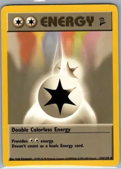 Double Colorless Energy 124/130 Non Holo Base Set 2 - Pokemon Card - LP - Image 1