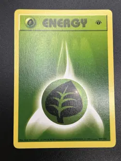 GRASS ENERGY Pokemon Card WOTC 1st Edition Base Set Shadowless 99/102 NM (D) - Image 3