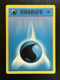 WATER ENERGY Pokemon Card WOTC 1st Edition Base Set Shadowless 102/102 NM (B) - Image 1