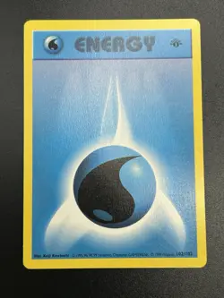 WATER ENERGY Pokemon Card WOTC 1st Edition Base Set Shadowless 102/102 NM (B) - Image 3