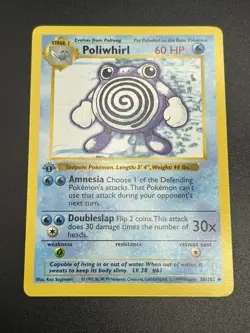 POLIWHIRL Pokemon Card - WOTC - 1st Edition - Base Set Shadowless 38/102 NM (3) - Image 2