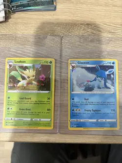 Glaceon SWSH192 & Leafeon SWSH191 Sword & Shield Promo Cards Cosmos Holo LP - Image 1