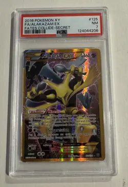 Pokemon TCG Alakazam EX Fates Collide 125/124 Full Art Secret Rare Card - Image 1