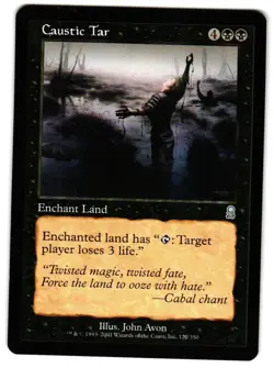 Magic_the_gathering Odyssey Caustic Tar #122 2001,MTG,LP Uncommon - Image 1
