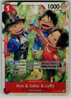 Ace & Sabo & Luffy OP13-007 SR Carrying On His Will One Piece TCG - Image 1