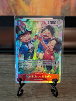 Cartes One Piece Ace Sabo Luffy SR OP13-007 Carrying on His Will ENG - Image 1