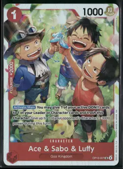 Ace & Sabo & Luffy OP13-007 - One Piece TCG Carrying On His Will SR - Image 1