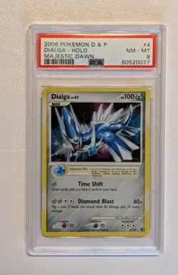Pokemon Diamond & Pearl MAJESTIC DAWN DIALGA 4/100 Holo PSA 8 NM-MT Beautiful!! - Image 1