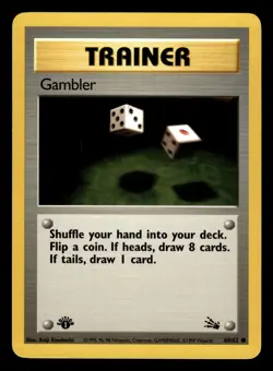 Gambler 60/62 1st Edition Fossil Set Pokemon Card - 1 - Image 1