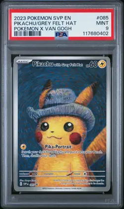 Pikachu with Grey Felt Hat PSA 9 MINT Pokemon 085 Scarlet & Violet Promo SVP - Image 1