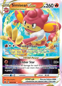Pokemon TCG Simisear VSTAR CRZ 023/159 ENG EXC/NM Crown Zenith Zenit Regale - Image 1