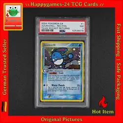 PSA 7 - Azumarill - Pokemon Karte 1/109 Rare Holo EX Team Rocket Returns /W66 - Image 1
