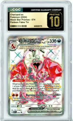 CGC Pristine 10 Pokemon Charizard ex 074 Sv: Scarlet & Violet Promo Cards Holo - Image 1