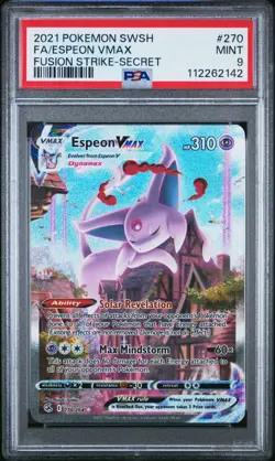 Espeon VMAX Alt Art 270/264 Fusion Strike Secret Rare Pokemon TCG PSA 9 - Image 1