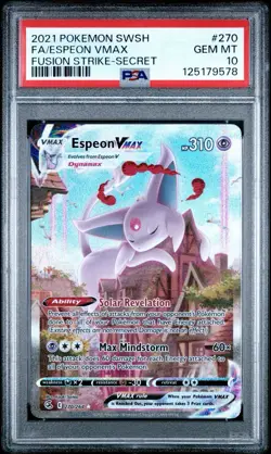 Espeon Vmax Alt Art 270/264 Pokemon: Fusion Strike (PSA 10 💎 Mint) - Image 1
