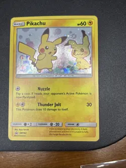 Pikachu SM162 Holo Black Star Promo Card Sun & Moon Mint/Near Mint w/ swirl - Image 3