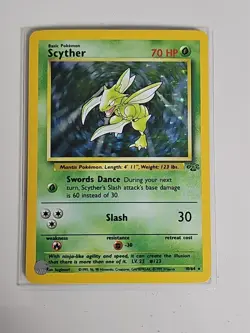 Pokemon TCG Scyther Jungle Holo Rare Card 10/64 1999 WOTC Vintage MINT - Image 1