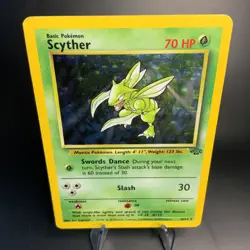 Scyther Jungle 10/64 Holo Unlimited Holo Rare MP Vintage Pokemon Card TCG WOTC - Image 1