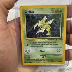 Pokemon TCG Scyther Jungle 10/64 Holo Unlimited Holo Rare Card HP Vintage WOTC - Image 1