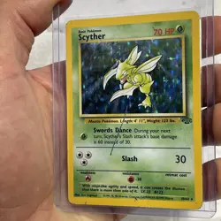 Pokemon TCG Scyther Jungle 10/64 Holo Unlimited Holo Rare Card HP Vintage WOTC - Image 2