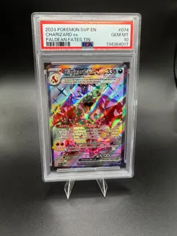 2024 POKEMON SVP EN-SV BLACK STAR PROMO PALDEAN FATES TIN CHARIZARD EX PSA 10 - Image 1