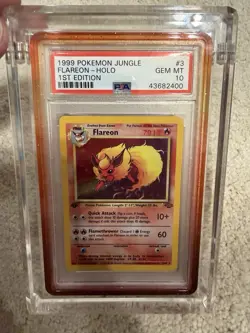 1999 POKEMON JUNGLE 1ST EDITION #3 FLAREON HOLO PSA 10 FIRST ED GEM MINT - Image 1