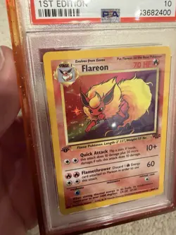 1999 POKEMON JUNGLE 1ST EDITION #3 FLAREON HOLO PSA 10 FIRST ED GEM MINT - Image 3