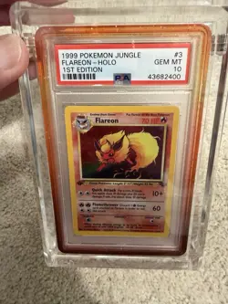 1999 POKEMON JUNGLE 1ST EDITION #3 FLAREON HOLO PSA 10 FIRST ED GEM MINT - Image 4