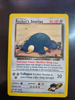 Rockets Snorlax 33/132 Pokemon TCG Gym Heroes Non Holo Rare LP/MP - Image 1
