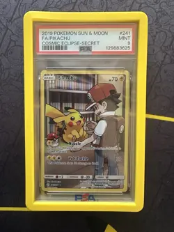 Pokemon Pikachu TCG Sun & Moon Cosmic Eclipse Secret Rare Card 241/236 PSA 9 - Image 1