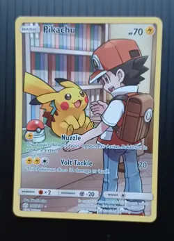 Pokemon Pikachu TCG Sun & Moon Cosmic Eclipse Holo Card 241/236 LP+/NM Condition - Image 1