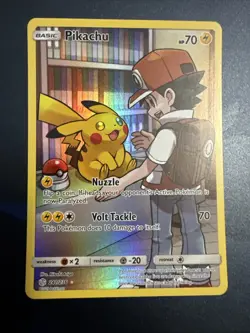 Pokemon TCG Sun & Moon Cosmic Eclipse Pikachu Card 241/236 Secret Rare Holo - Image 1